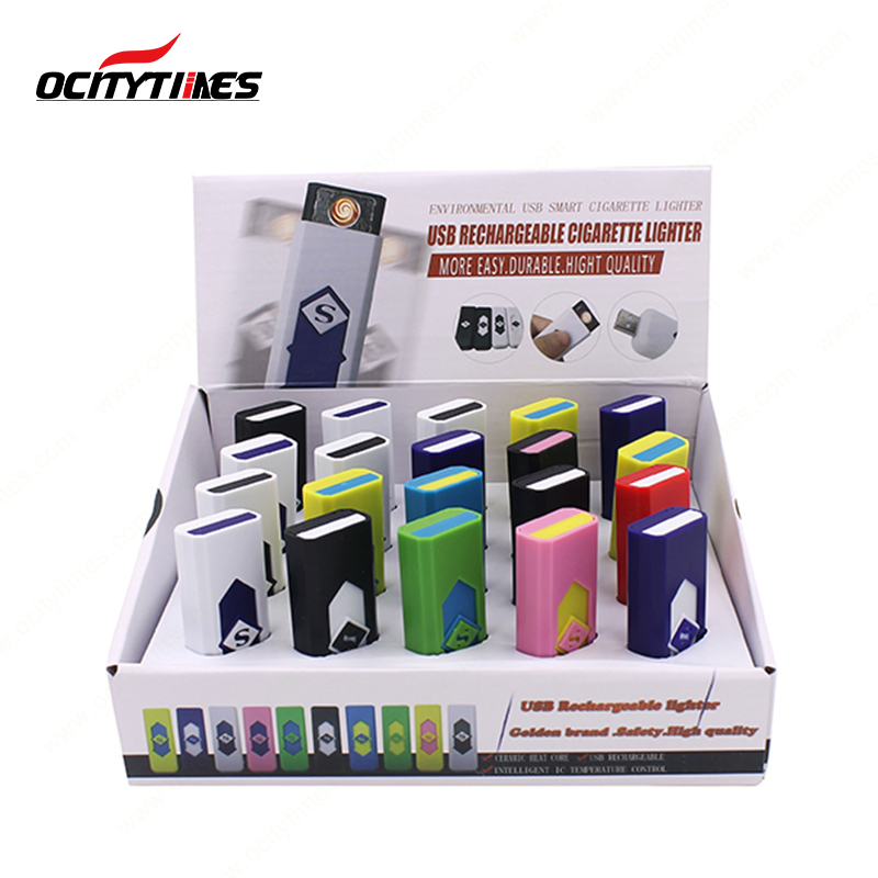 Accendino USB per tabacco a doppio arco in metallo e plastica
