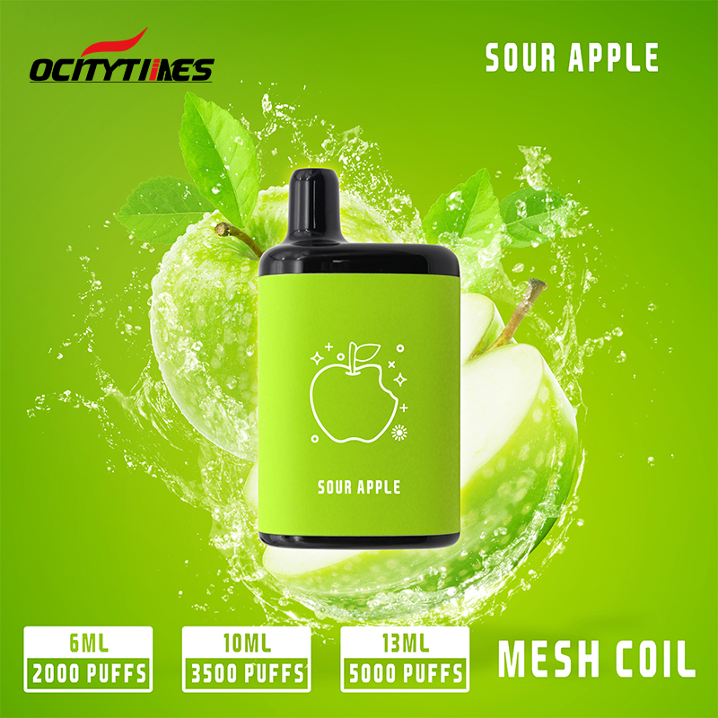 Penna Vape Sour Apple 2000 sbuffi mesh coil nicotina salt pod 