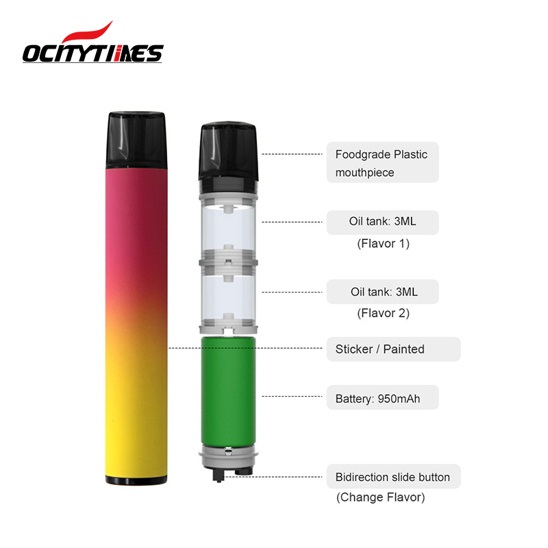 OcityTimes a doppio sapore Electronic sigarette usa e getta baccello 1800puffs