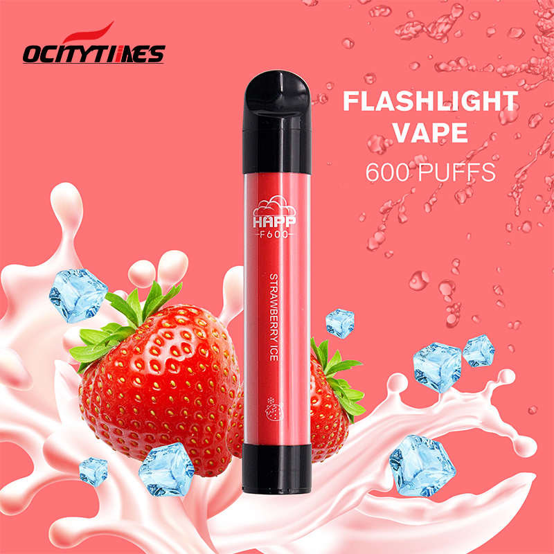 Flasona a LED di ghiaccio alla fragola 600 sbuffi Penna a vaporizzatore usa e getta 
